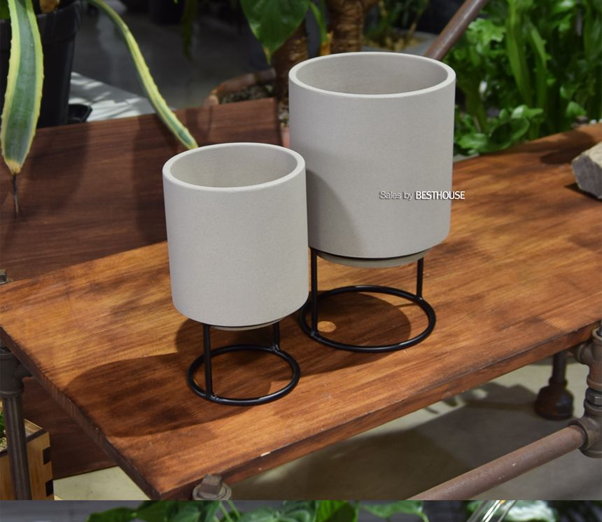 (파스텔 그린) 2개셋파스텔 무광도기 스텐드 화분 12x13 15x16cm/화분/정원용품/홈가드닝용품/가드닝용품/