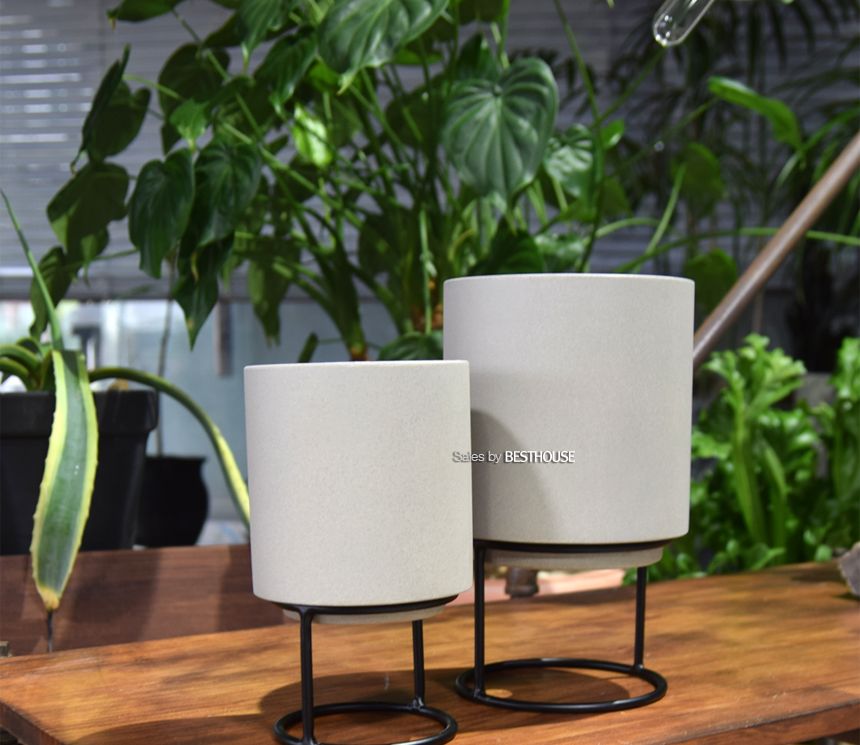 (파스텔 그린) 2개셋파스텔 무광도기 스텐드 화분 12x13 15x16cm/화분/정원용품/홈가드닝용품/가드닝용품/