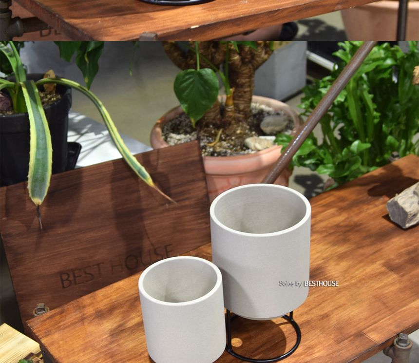 (파스텔 그린) 2개셋파스텔 무광도기 스텐드 화분 12x13 15x16cm/화분/정원용품/홈가드닝용품/가드닝용품/