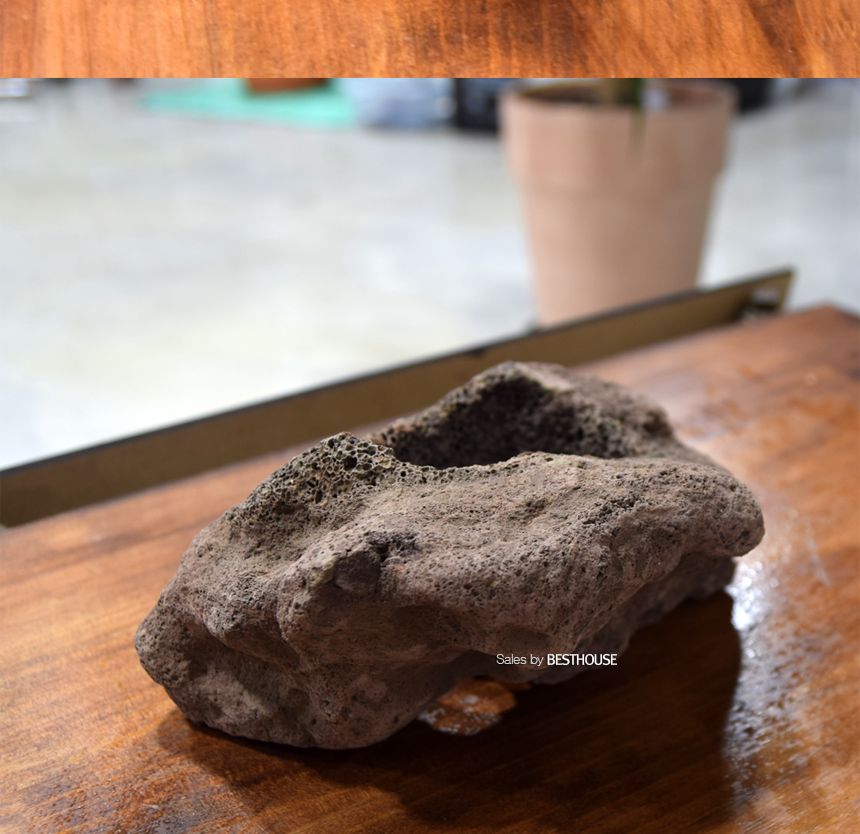 석부작용 화산석 (2호.중) 약 15cm/화분/정원용품/홈가드닝용품/분재화분/분재용화분/낮은화분/낮은분재화