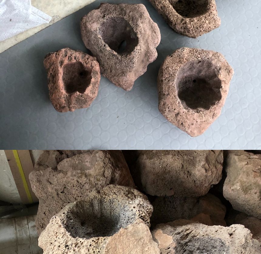 석부작용 화산석 (2호.중) 약 15cm/화분/정원용품/홈가드닝용품/분재화분/분재용화분/낮은화분/낮은분재화