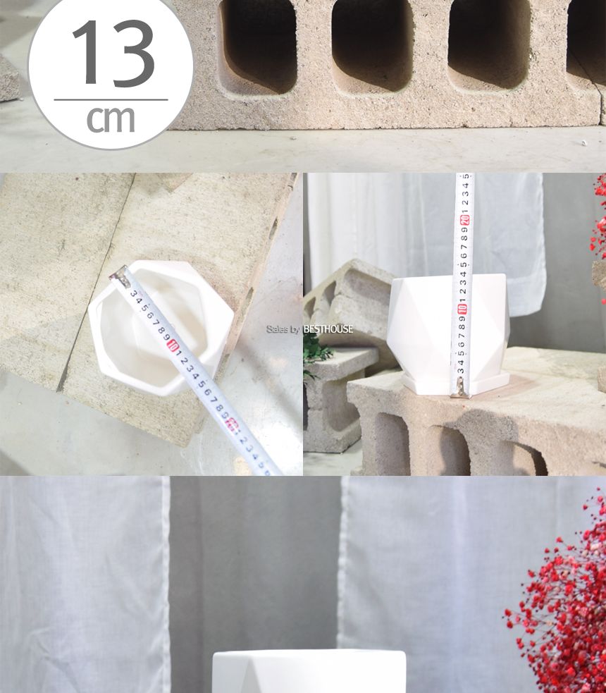 (블랙 무광) 모던 무광 도기화분 (다각형-S) 13x13cm/화분/토분/흑화분/흙화분/옹기화분/주물럭화분/토분화