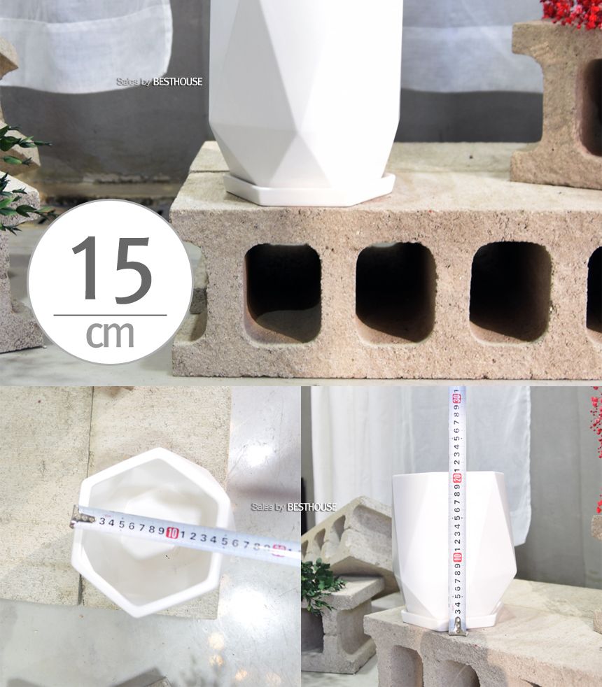 (블랙 무광) 모던 무광 도기화분 (다각형-S) 13x13cm/화분/토분/흑화분/흙화분/옹기화분/주물럭화분/토분화