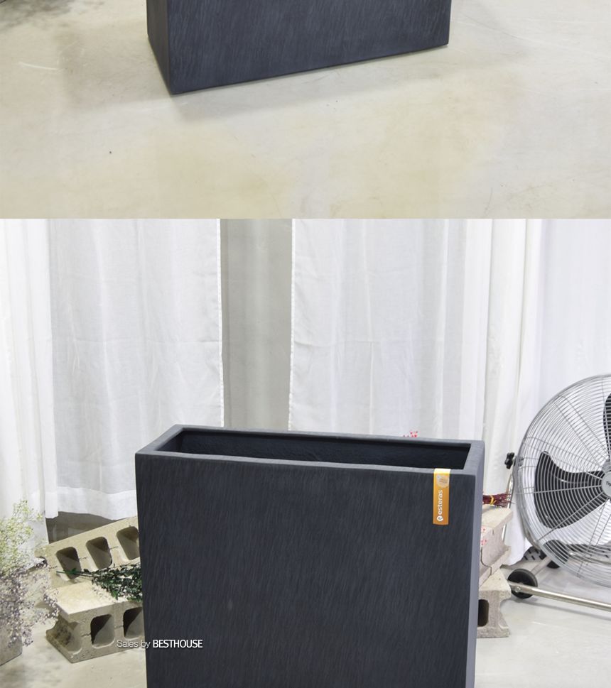 esteras 실외용 FRP 대형직사각 시스템플랜터 화분 64x25x54cm/화분/정원용품/홈가드닝용품/가드닝화분/가