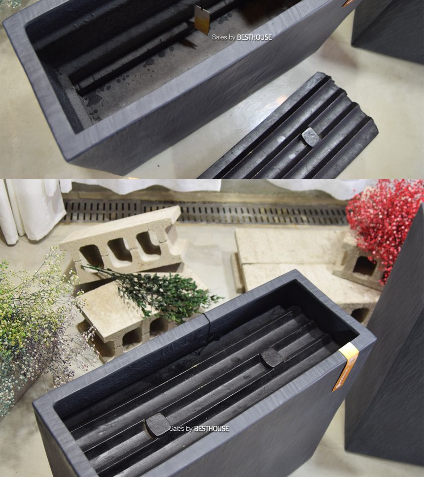esteras 실외용 FRP 대형직사각 시스템플랜터 화분 64x25x54cm/화분/정원용품/홈가드닝용품/가드닝화분/가