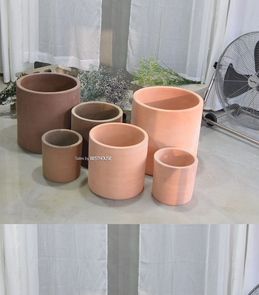 (레드 브라운) 3개셋트 베트남 토분 화분 CV0307 정원형 22 30 40cm/화분/흙화분/토분/예쁜화분/디자인화분