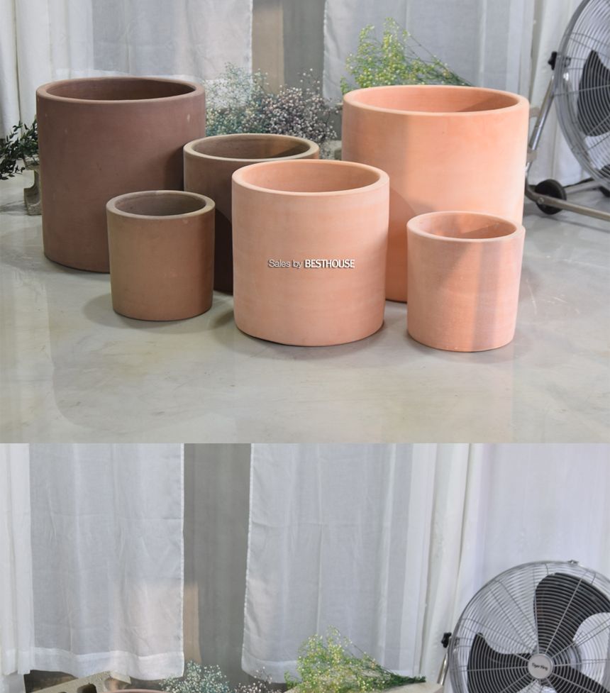 (레드 브라운) 3개셋트 베트남 토분 화분 CV0307 정원형 22 30 40cm/화분/흙화분/토분/예쁜화분/디자인화분