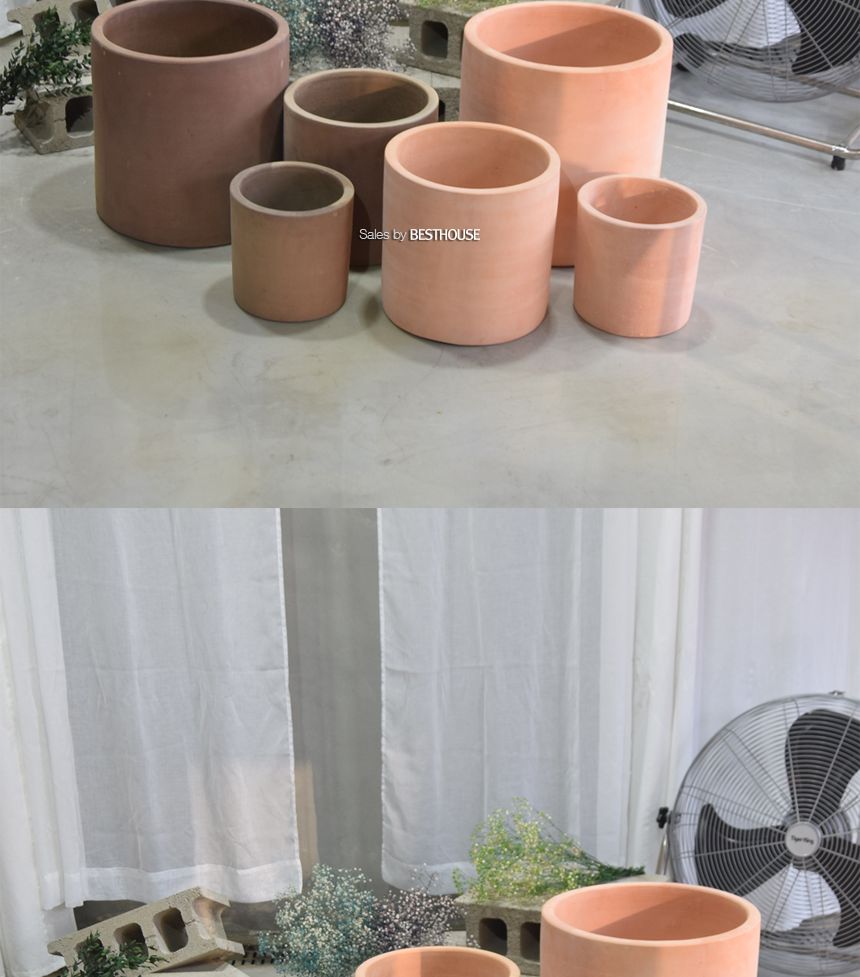 (레드 브라운) 3개셋트 베트남 토분 화분 CV0307 정원형 22 30 40cm/화분/흙화분/토분/예쁜화분/디자인화분