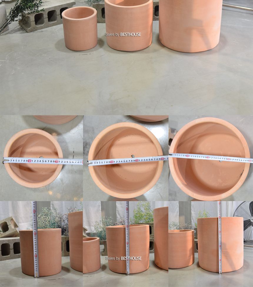 (레드 브라운) 3개셋트 베트남 토분 화분 CV0307 정원형 22 30 40cm/화분/흙화분/토분/예쁜화분/디자인화분