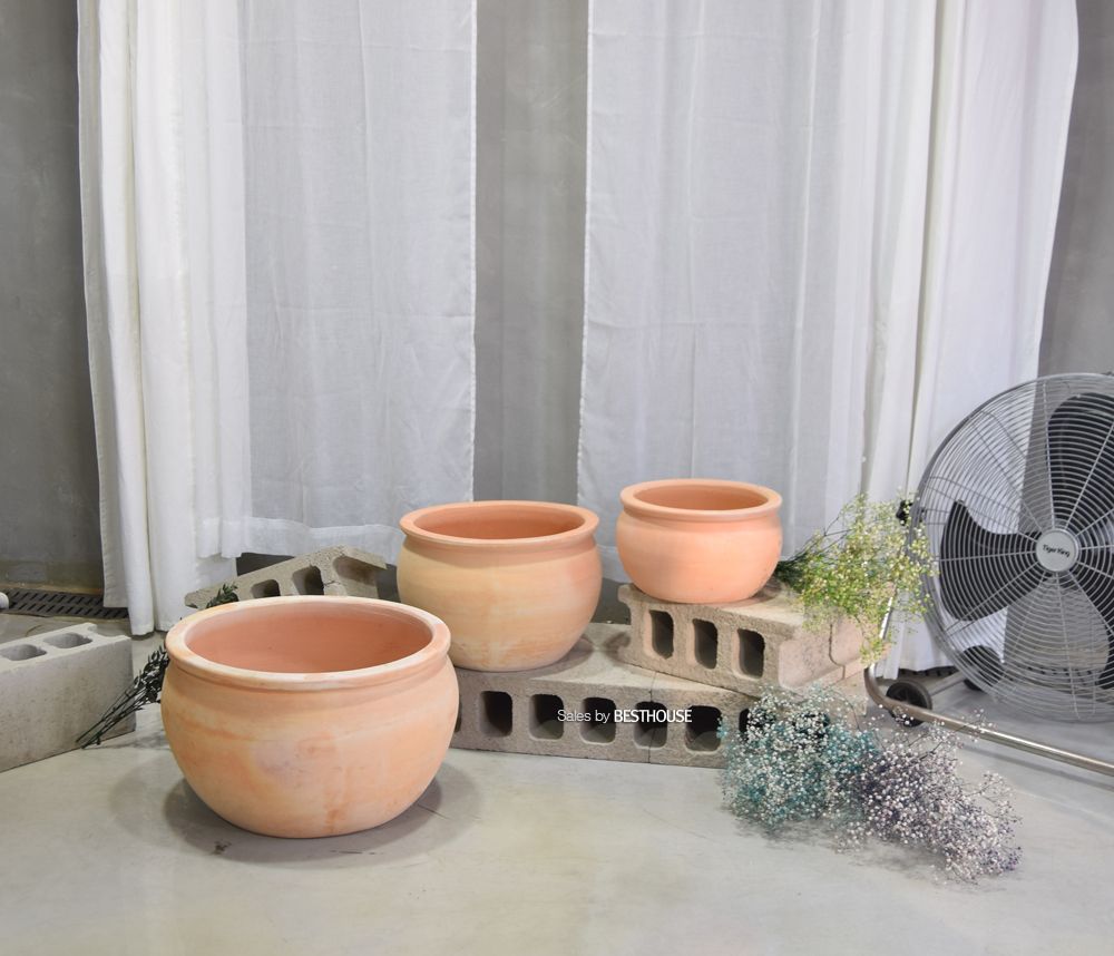 3개셋트 베트남 토분 화분 CV0303 넓은단지30 39 48cm/화분/흙화분/토분/예쁜화분/디자인화분/인테리어화분