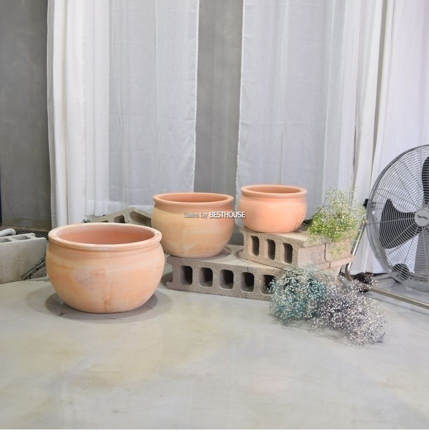 3개셋트 베트남 토분 화분 CV0303 넓은단지30 39 48cm/화분/흙화분/토분/예쁜화분/디자인화분/인테리어화분
