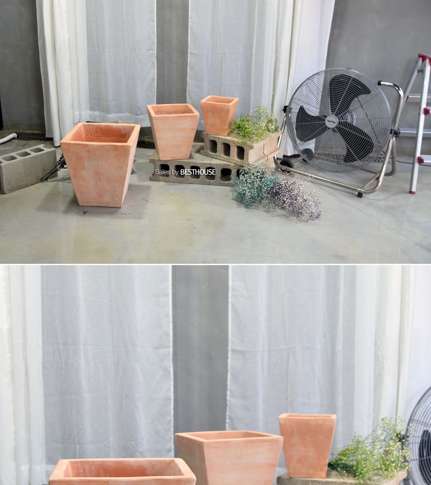 3개셋트 베트남 토분 화분 CV0302 사각사다리20 30 40/화분/흙화분/토분/예쁜화분/디자인화분/인테리어화분