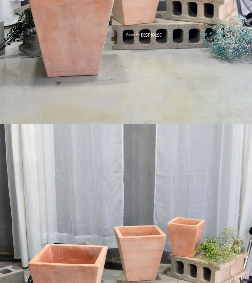 3개셋트 베트남 토분 화분 CV0302 사각사다리20 30 40/화분/흙화분/토분/예쁜화분/디자인화분/인테리어화분
