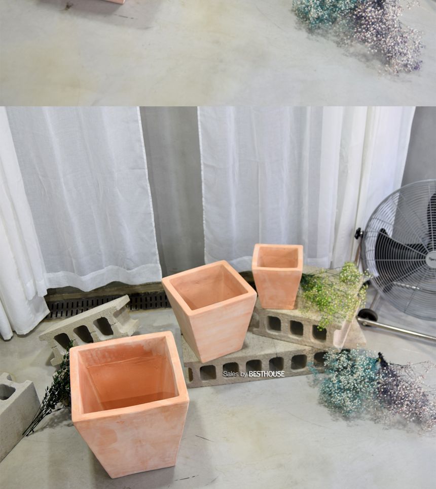 3개셋트 베트남 토분 화분 CV0302 사각사다리20 30 40/화분/흙화분/토분/예쁜화분/디자인화분/인테리어화분