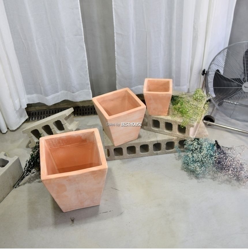 3개셋트 베트남 토분 화분 CV0302 사각사다리20 30 40/화분/흙화분/토분/예쁜화분/디자인화분/인테리어화분