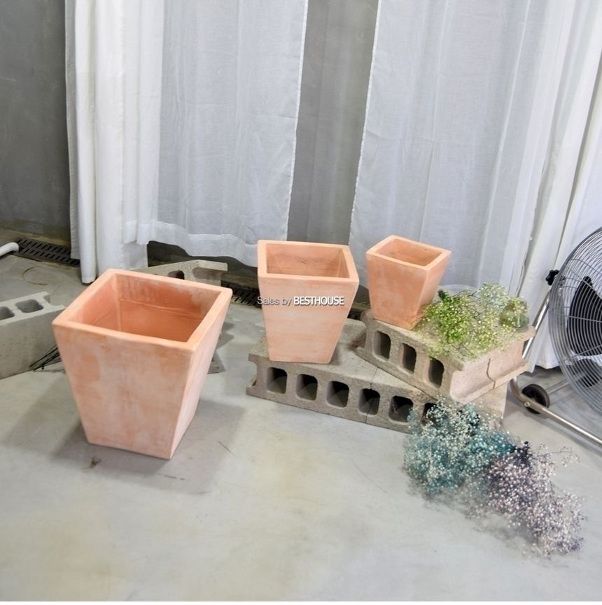 3개셋트 베트남 토분 화분 CV0302 사각사다리20 30 40/화분/흙화분/토분/예쁜화분/디자인화분/인테리어화분