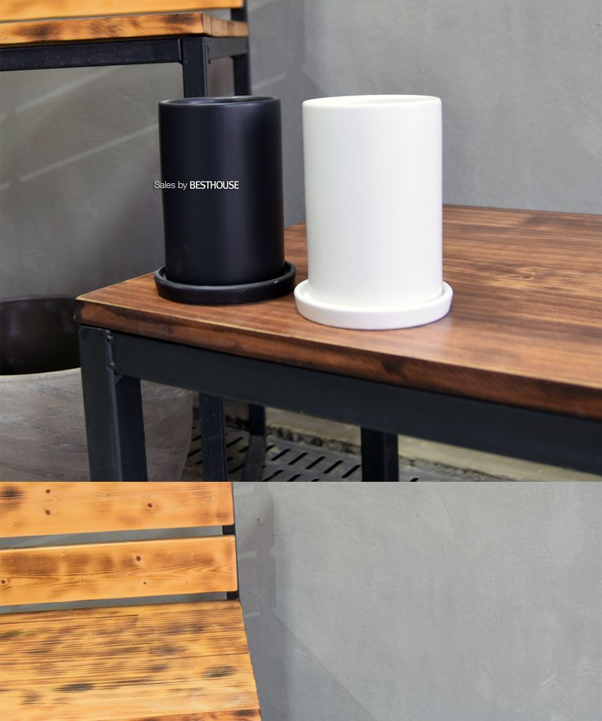 (화이트 무광) 모던 무광 도기화분 미니 긴원통형 8x12cm/모던화분/모던도기화분/화분/토분/흑화분/흙화분/