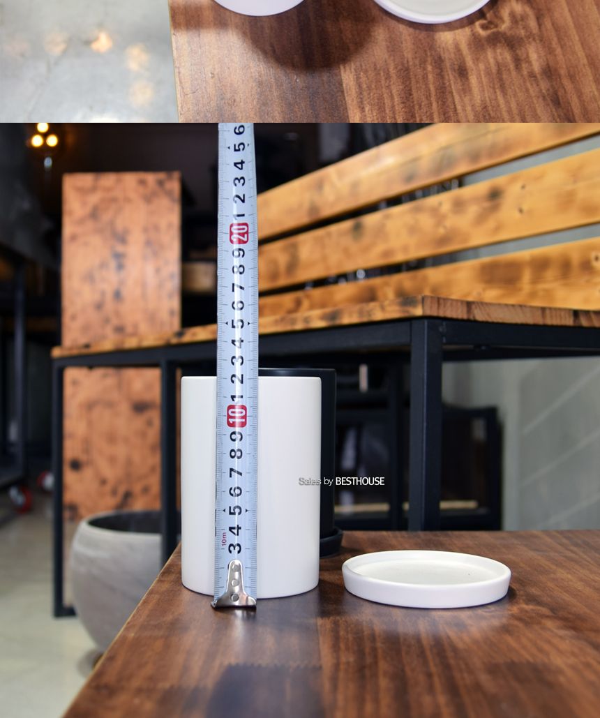 (화이트 무광) 모던 무광 도기화분 미니 긴원통형 8x12cm/모던화분/모던도기화분/화분/토분/흑화분/흙화분/