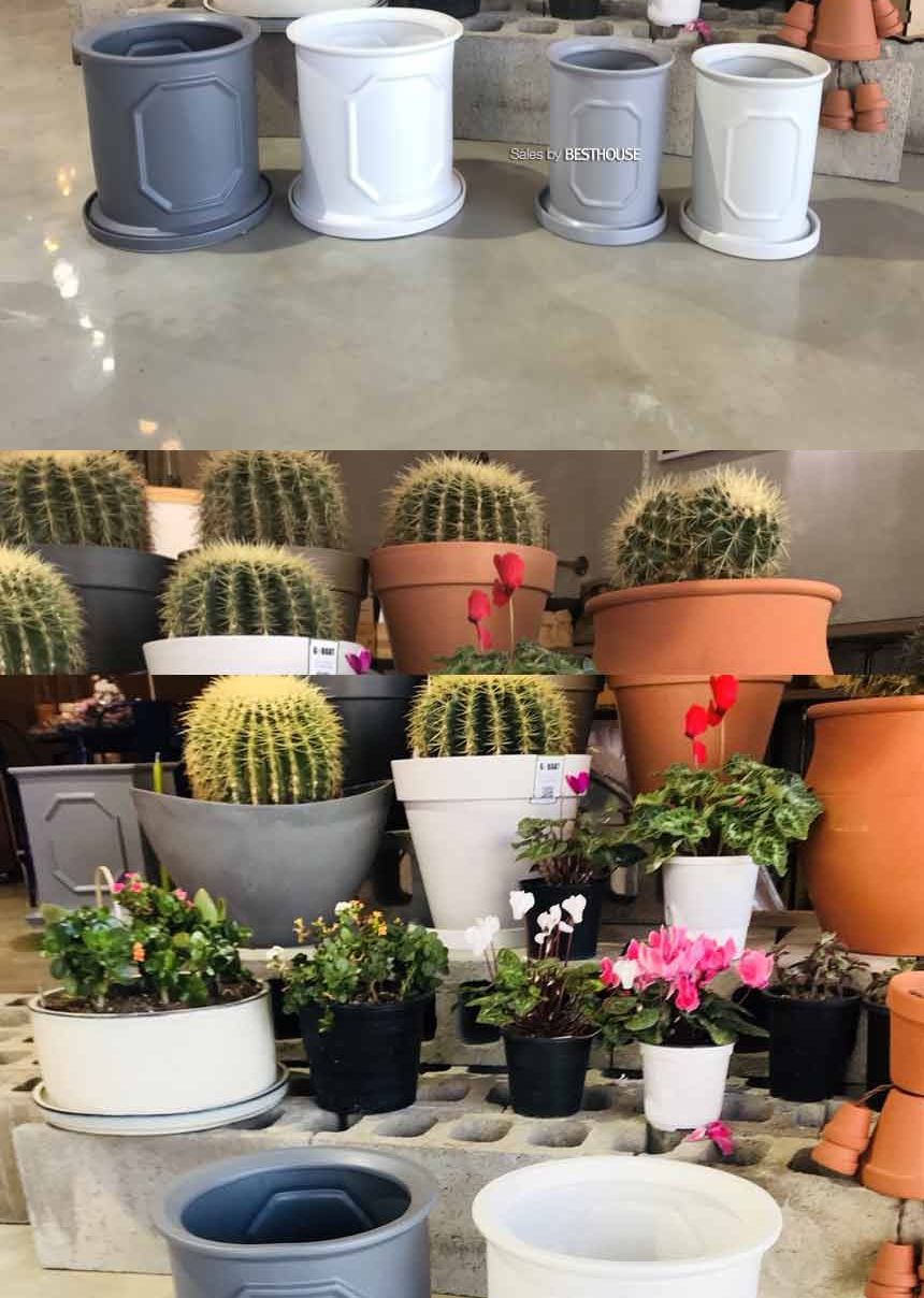 ((긴원형) 18x25 그레이) 모던 도기 몰딩 화분 R18 18x25cm/화분/네모화분/사각화분/미니화분/토기화분/도