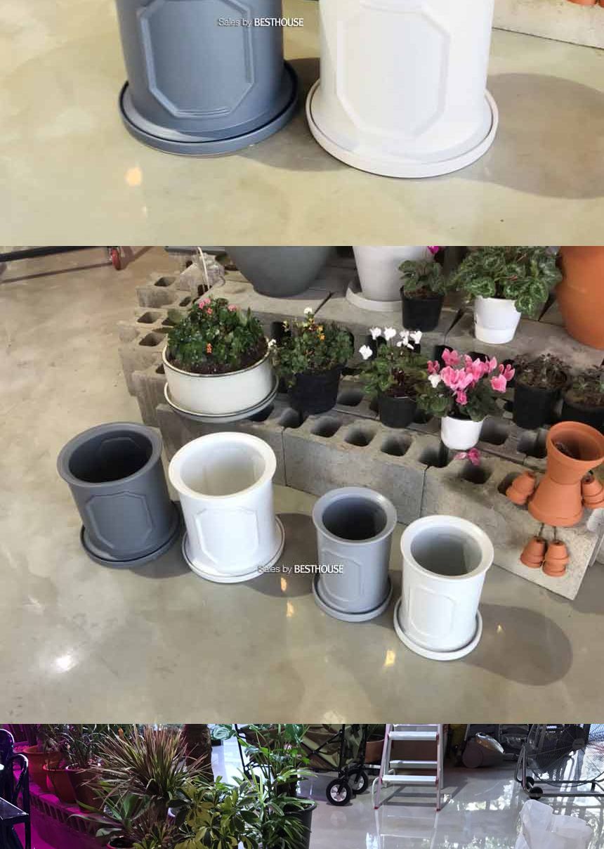 ((원형) 16x17 블랙) 모던 도기 몰딩 화분 R16 16x17cm/화분/네모화분/사각화분/미니화분/토기화분/도기화