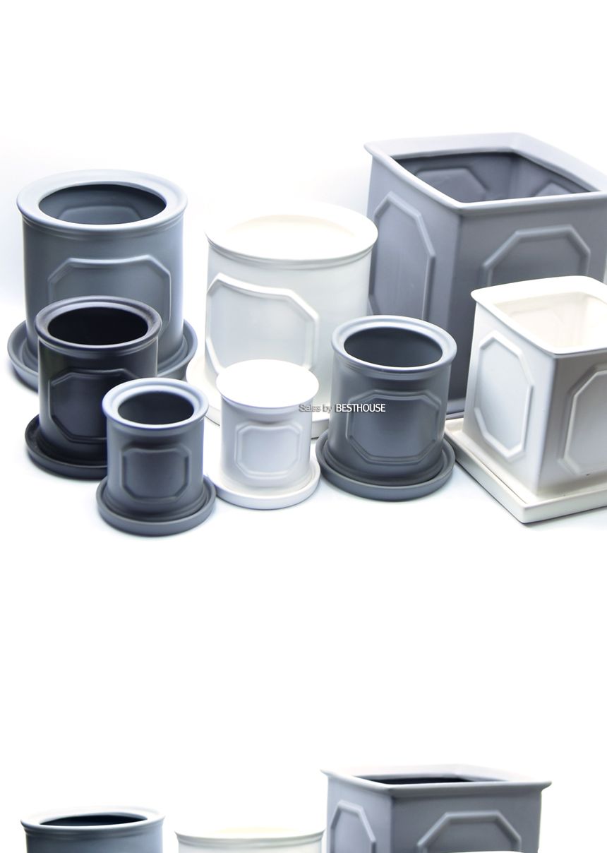 ((원형) 11x11 블랙) 모던 도기 몰딩 화분 R11 11x11cm/화분/네모화분/사각화분/미니화분/토기화분/도기화