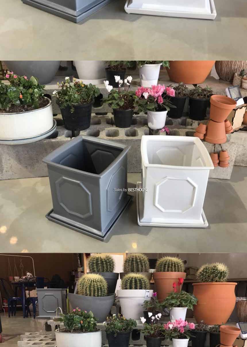 ((원형) 11x11 블랙) 모던 도기 몰딩 화분 R11 11x11cm/화분/네모화분/사각화분/미니화분/토기화분/도기화