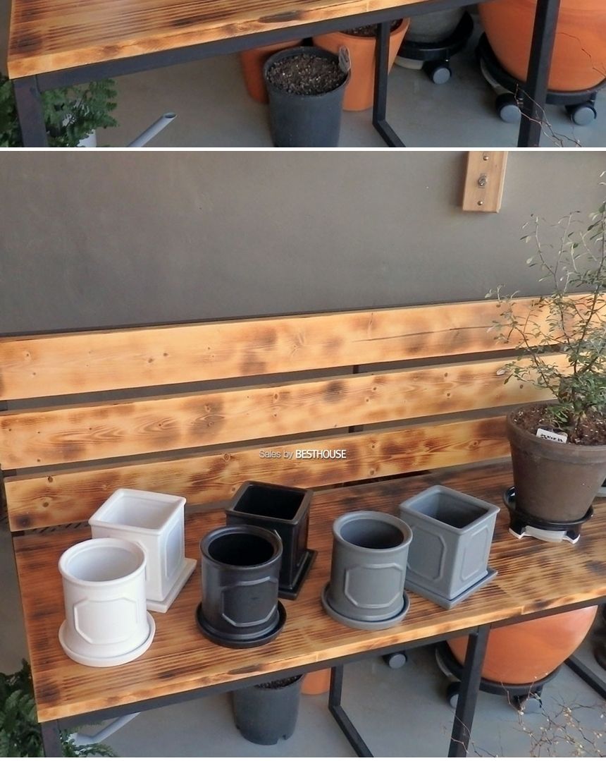 ((원형) 11x11 블랙) 모던 도기 몰딩 화분 R11 11x11cm/화분/네모화분/사각화분/미니화분/토기화분/도기화