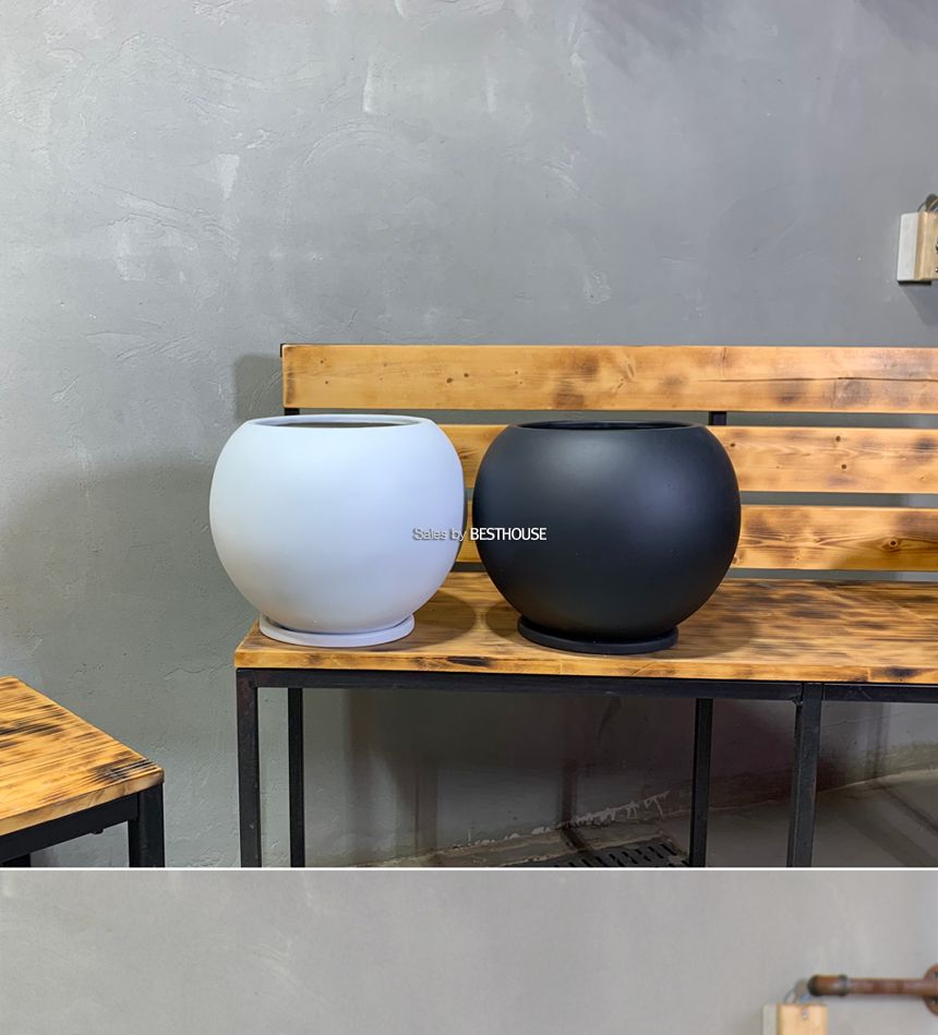 (블랙) 모던 수지 마블 단지 화분 20x24cm/모던화분/모던도기화분/화분/토분/흑화분/흙화분/옹기화분/주물