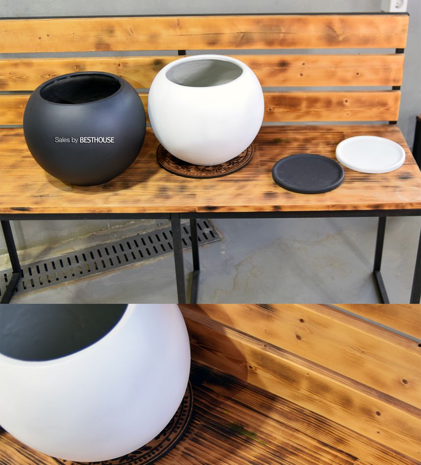 (블랙) 모던 수지 마블 단지 화분 20x24cm/모던화분/모던도기화분/화분/토분/흑화분/흙화분/옹기화분/주물