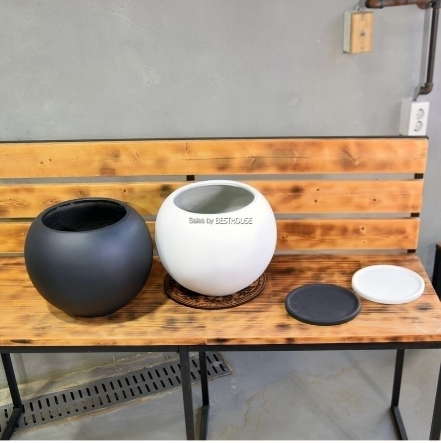 (블랙) 모던 수지 마블 단지 화분 20x24cm/모던화분/모던도기화분/화분/토분/흑화분/흙화분/옹기화분/주물