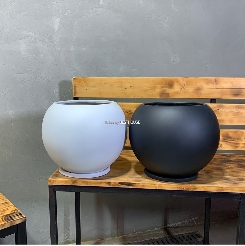 (블랙) 모던 수지 마블 단지 화분 20x24cm/모던화분/모던도기화분/화분/토분/흑화분/흙화분/옹기화분/주물