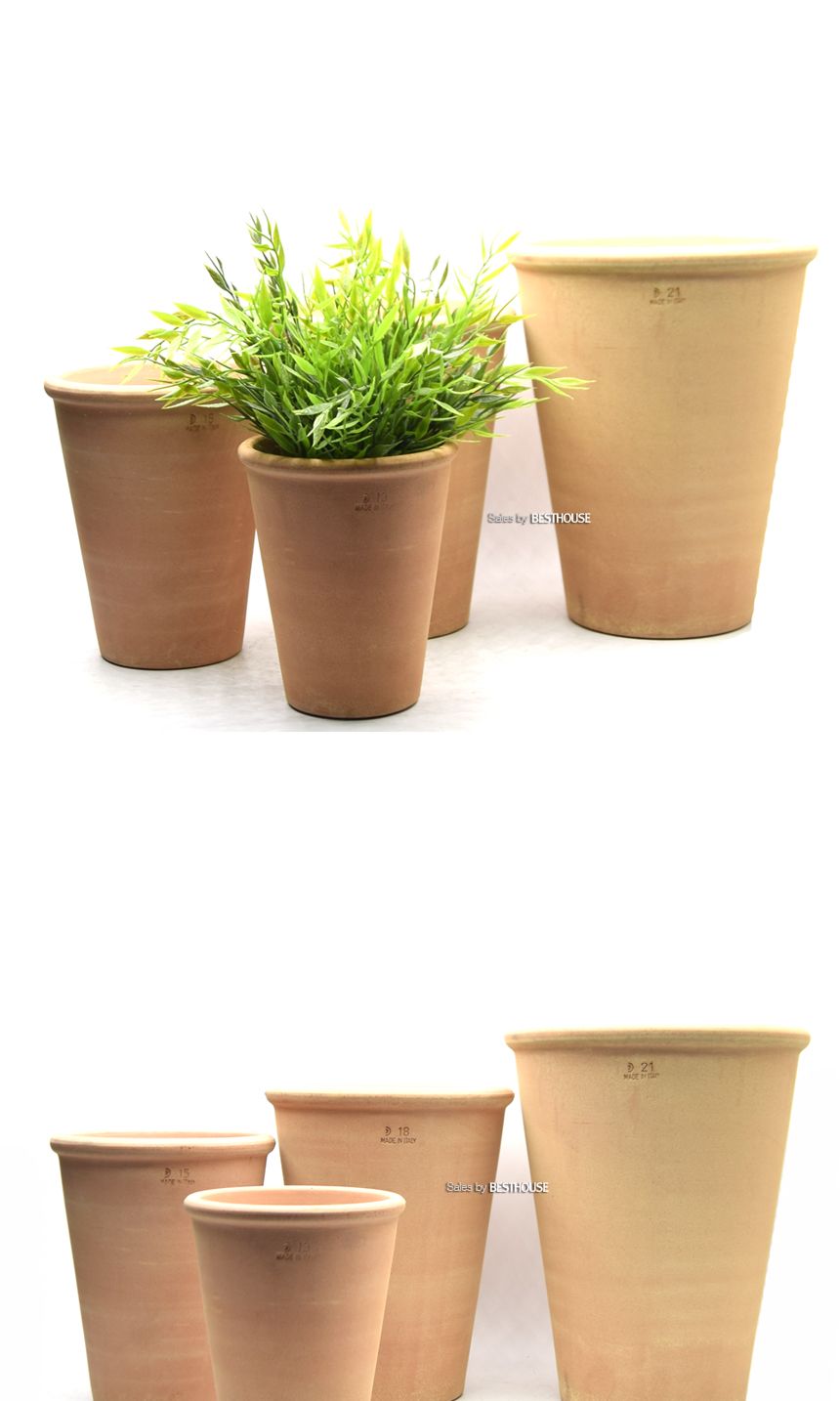 이탈리아 토분.바소 GARDA(꼬깔) 아레나 R13 13x16cm/화분/흙화분/토분/예쁜화분/디자인화분/인테리어화분/