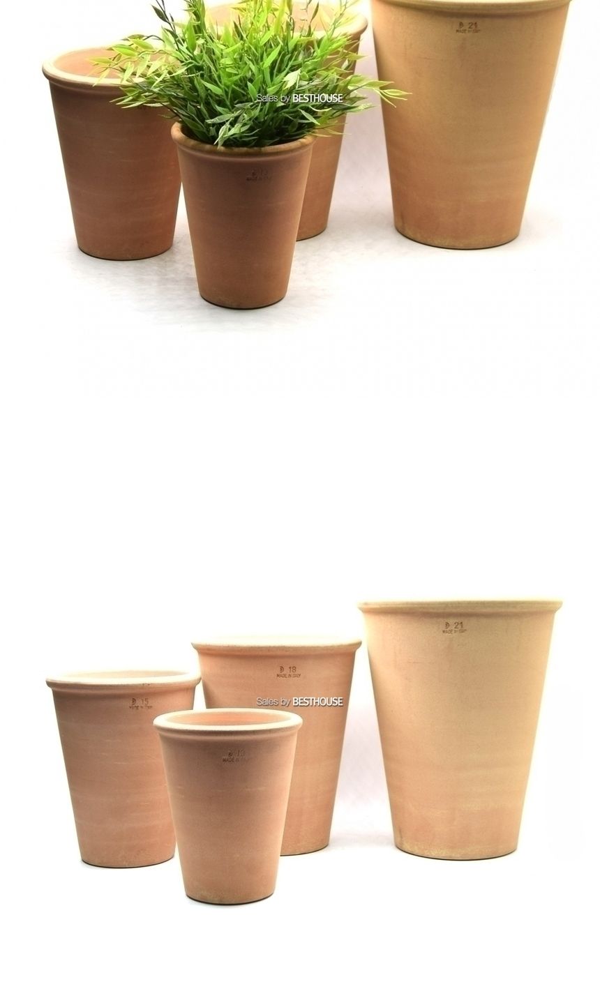 이탈리아 토분.바소 GARDA(꼬깔) 아레나 R13 13x16cm/화분/흙화분/토분/예쁜화분/디자인화분/인테리어화분/