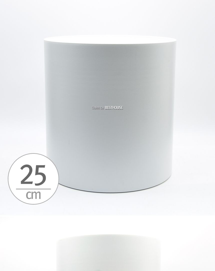 법랑 메탈 원통형 화분 (대1호) 25X26cm 화이트/회분/원통화분/원통형화분/원형화분/인테리어화분/대형화분