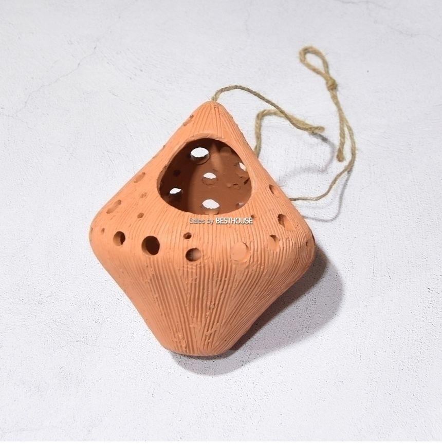 공중걸이 식물용 타공 인테리어 토분-버섯(마름모) 17cm/행잉화분/걸이식화분/공중부양화분/공중걸이화분/