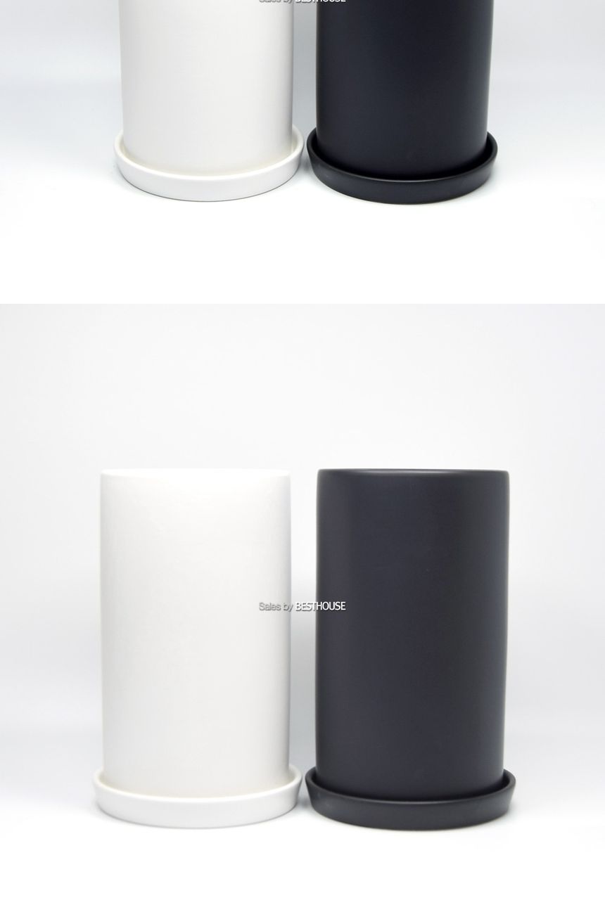 (화이트 무광) 모던 무광 도기화분 긴원통 14x24cm/화분/기화분/심플화분/예쁜화분/감성화분/화분선물/심플