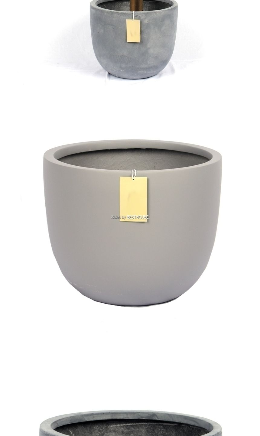 (물구멍X) 모던 FRP 초대형화분 단지형 HP1083 D37 37x30cm 네추럴시멘트/화분/정원용품/홈가드닝용품/가드