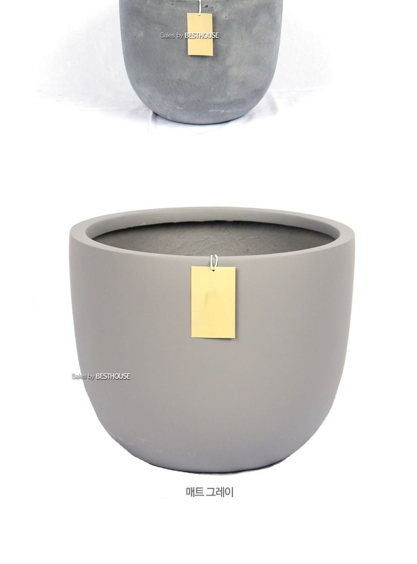 (물구멍타공(단순변심불가)) 모던 FRP 초대형화분 단지형 HP1083 D70 70x64cm 네추럴시멘트/화분/정원용품/