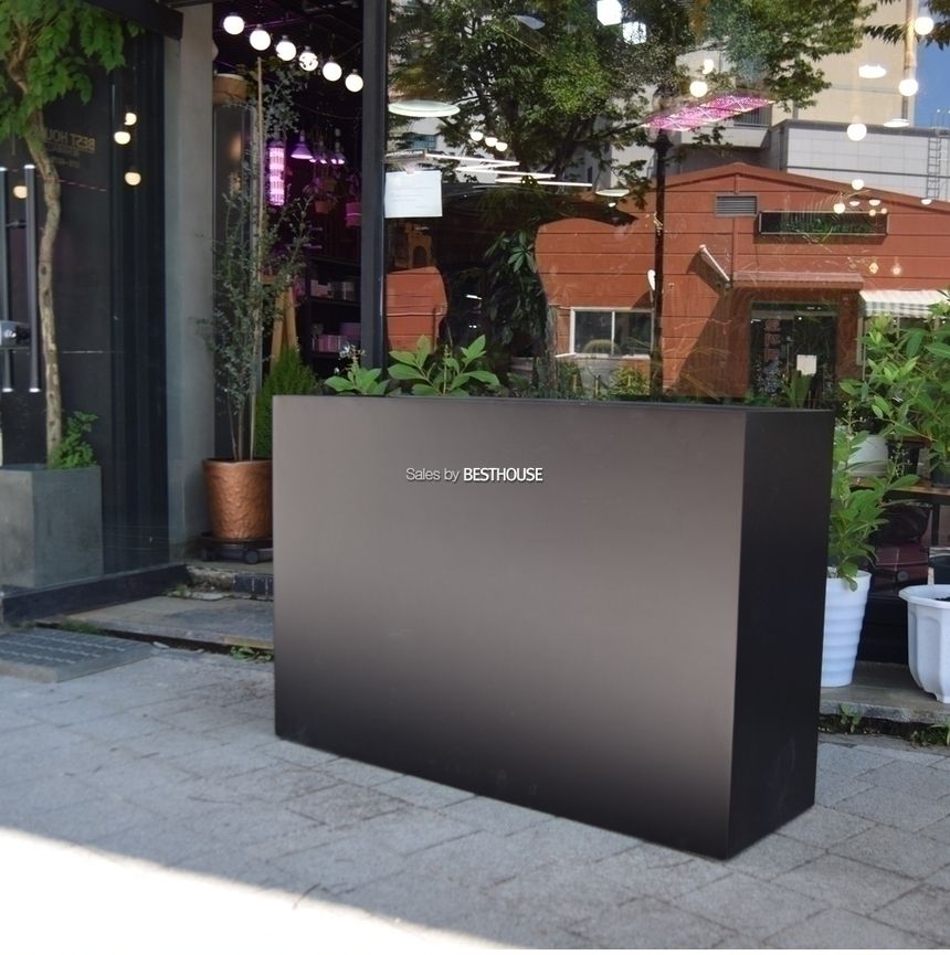 (블랙) 모던 FRP 초대형화분 옆이넓은 직사각 HP1036 122x38x82cm/화분/정원용품/홈가드닝용품/가드닝화분/
