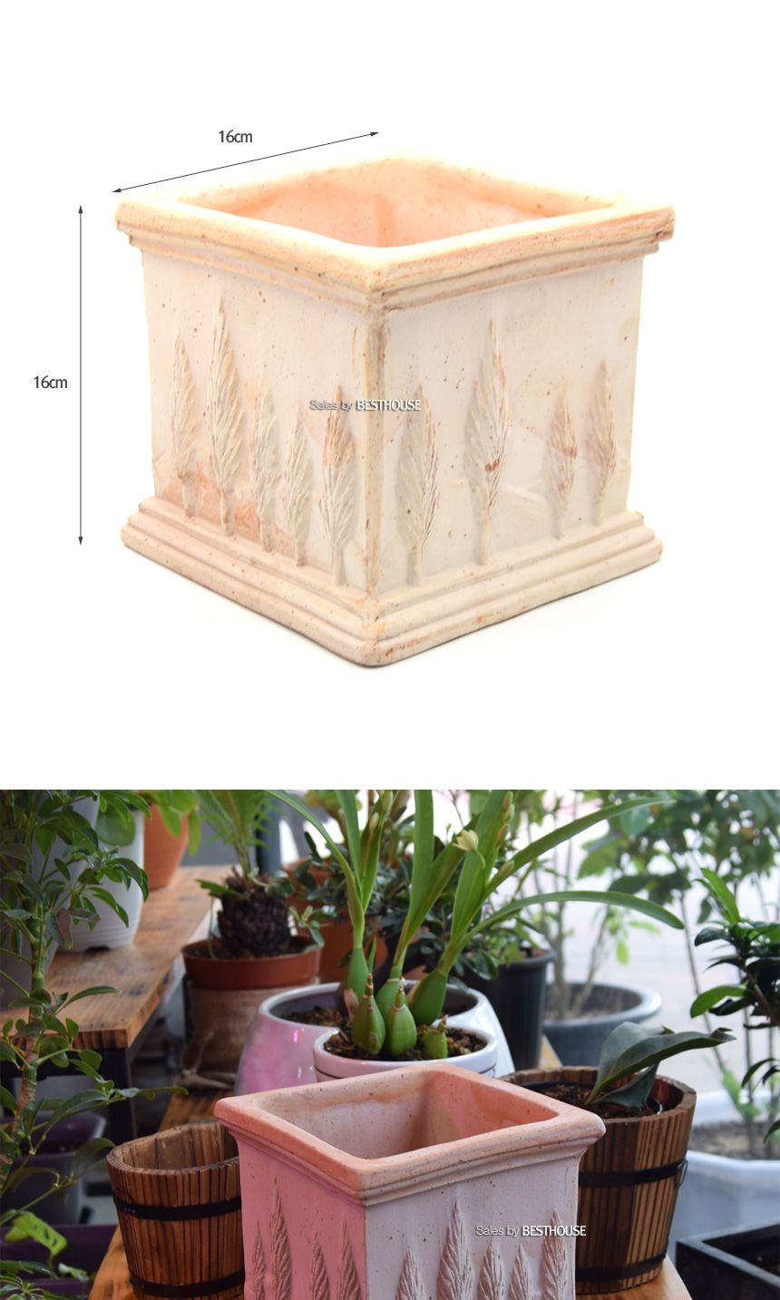 이탈리아 명품 수제토분QCI8817 16x16x16cm/화분/토기화분/도기화분/흙화분/주물럭화분/예쁜화분/옹기화분/