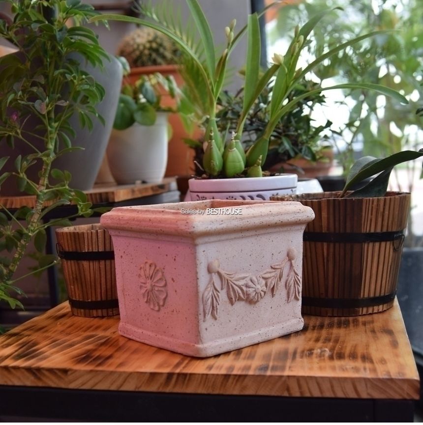 이탈리아 명품 수제토분CUBOI1215 15x15x12cm/화분/토기화분/도기화분/흙화분/주물럭화분/예쁜화분/옹기화