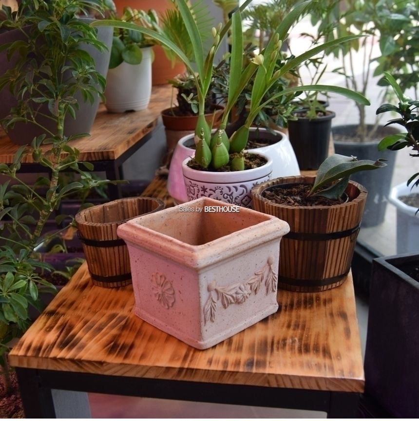 이탈리아 명품 수제토분CUBOI1215 15x15x12cm/화분/토기화분/도기화분/흙화분/주물럭화분/예쁜화분/옹기화