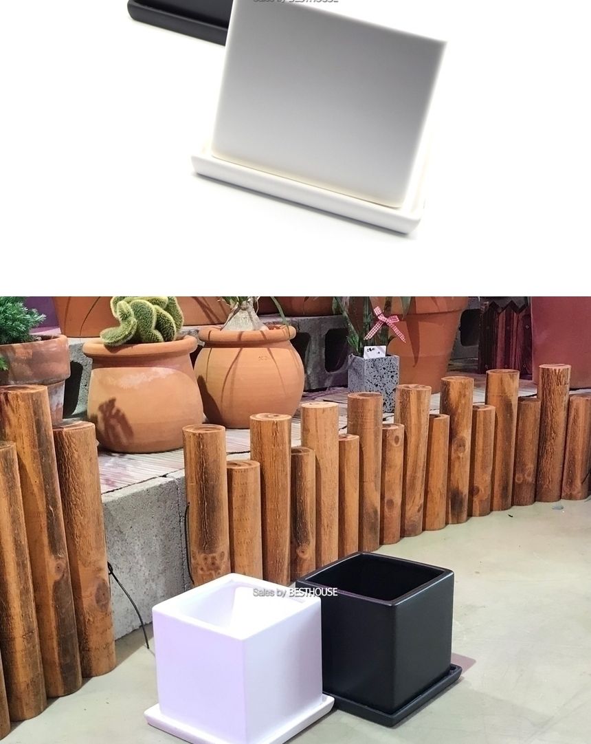 (무광 블랙) 모던 무광 도기화분 정사각 13x13x13cm/화분/토기화분/도기화분/흙화분/주물럭화분/예쁜화분/