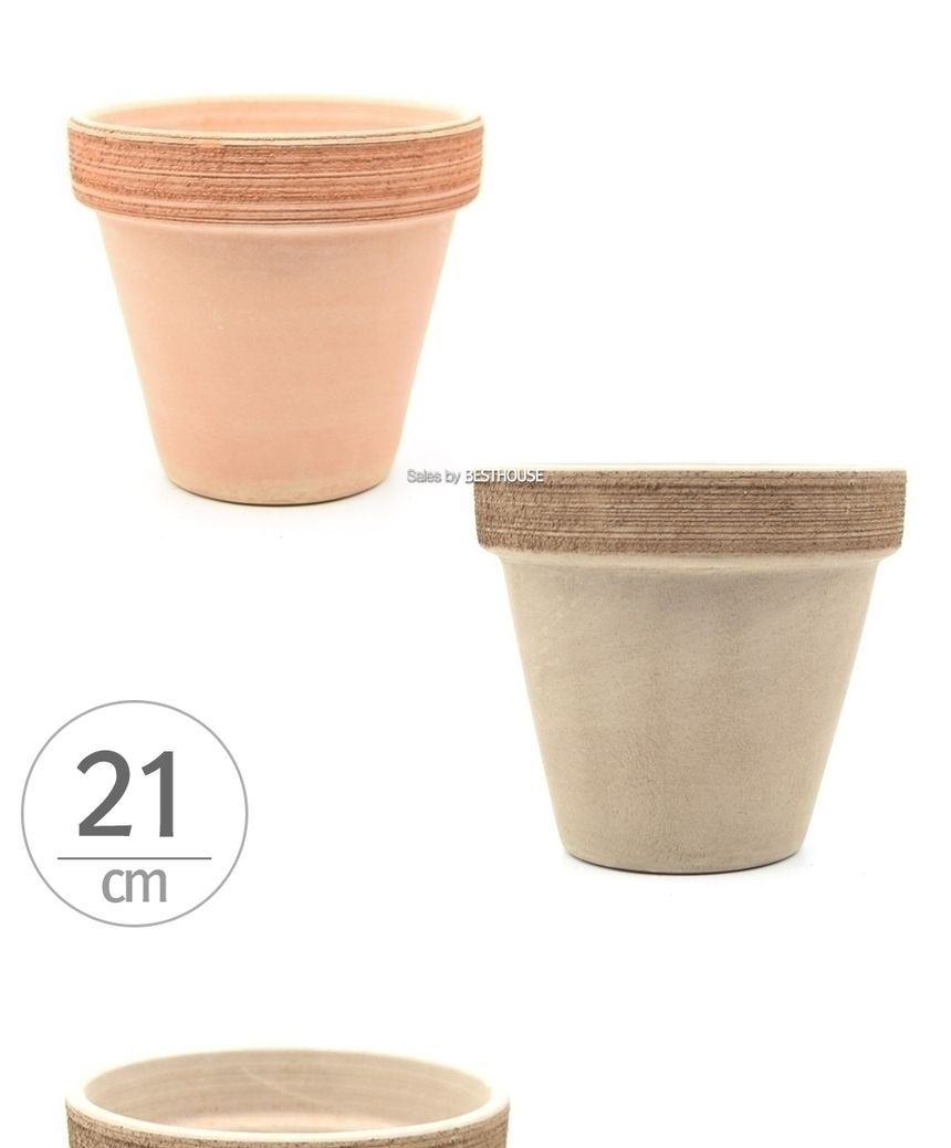 (소보로 그래피도(베이지)) 이탈리아 토분.바소 기본형 소보로 E21 21x19cm/화분/흙화분/토분/예쁜화분/디