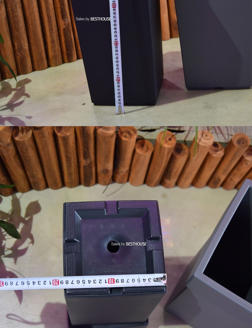 (화이트) 대형 플라스틱 화분 유니크 500 사각 25x25x50cm/화분/플라스틱화분/대형플라스틱화분/대형화분/