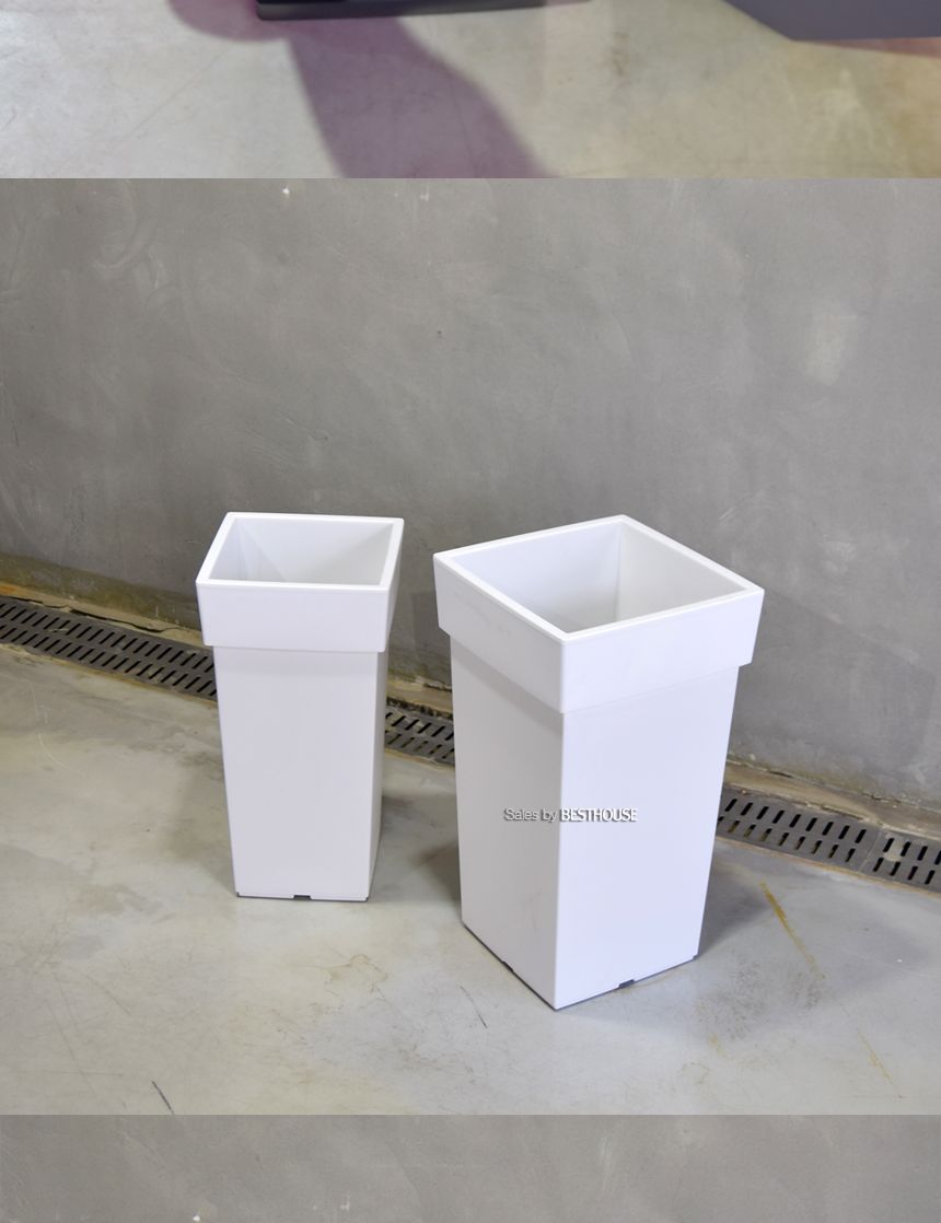 (화이트) 대형 플라스틱 화분 유니크 500 사각 25x25x50cm/화분/플라스틱화분/대형플라스틱화분/대형화분/