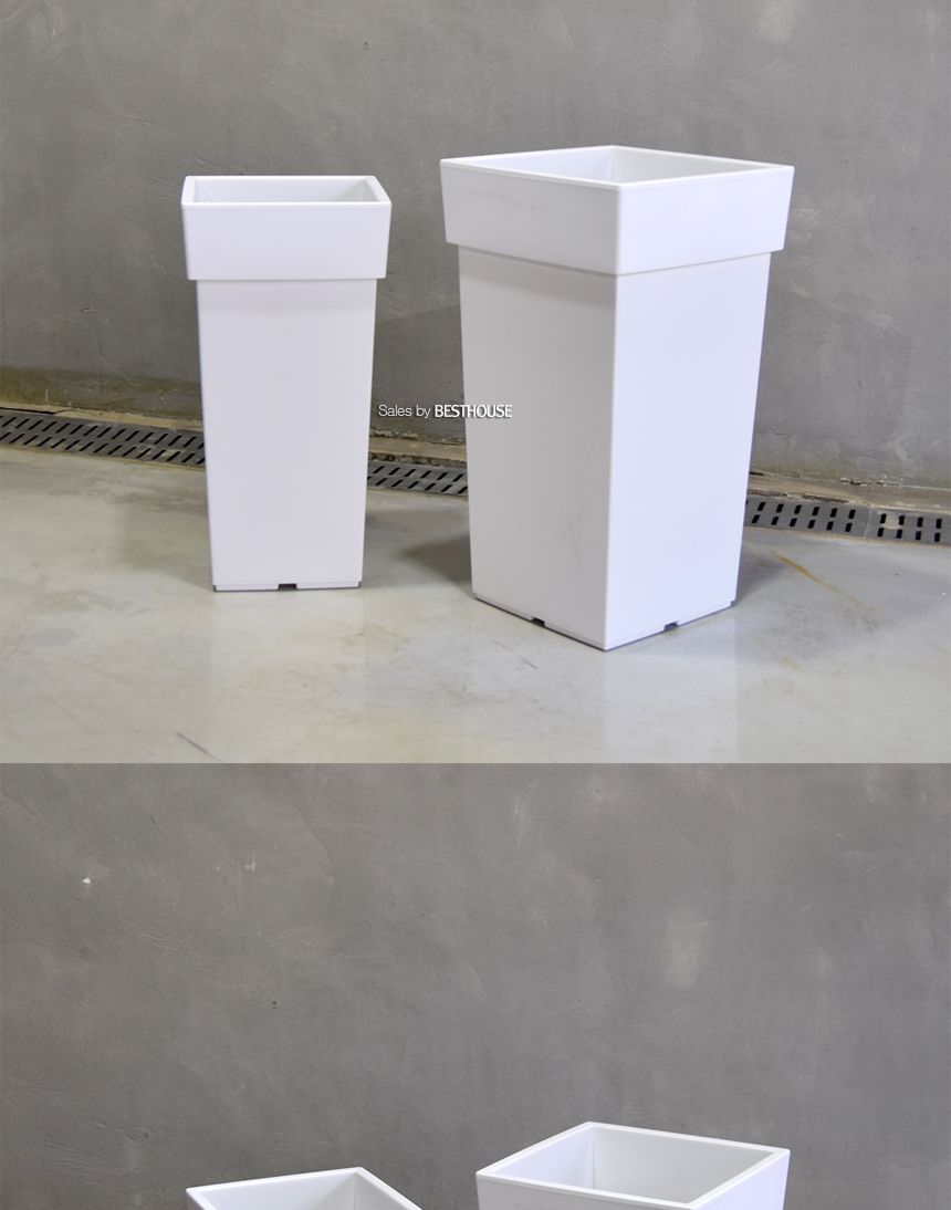 (브라운) 대형 플라스틱 화분 유니크 550 사각 30x30x55cm/화분/플라스틱화분/대형플라스틱화분/대형화분/