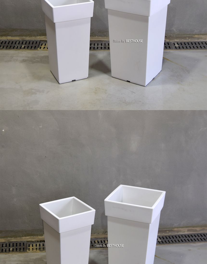 (브라운) 대형 플라스틱 화분 유니크 550 사각 30x30x55cm/화분/플라스틱화분/대형플라스틱화분/대형화분/