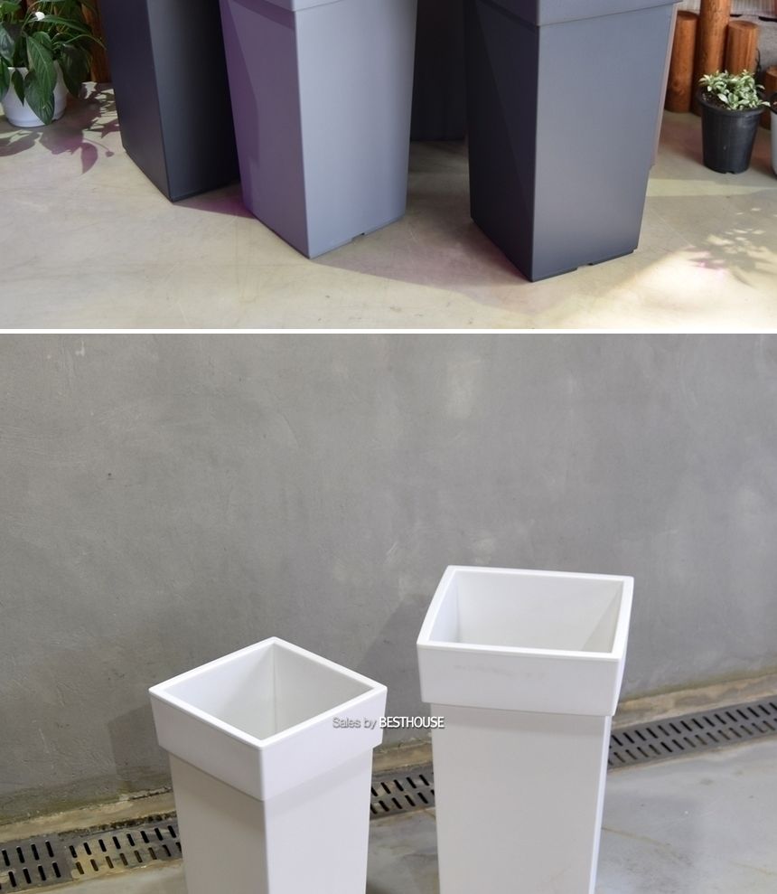 (브라운) 대형 플라스틱 화분 유니크 550 사각 30x30x55cm/화분/플라스틱화분/대형플라스틱화분/대형화분/