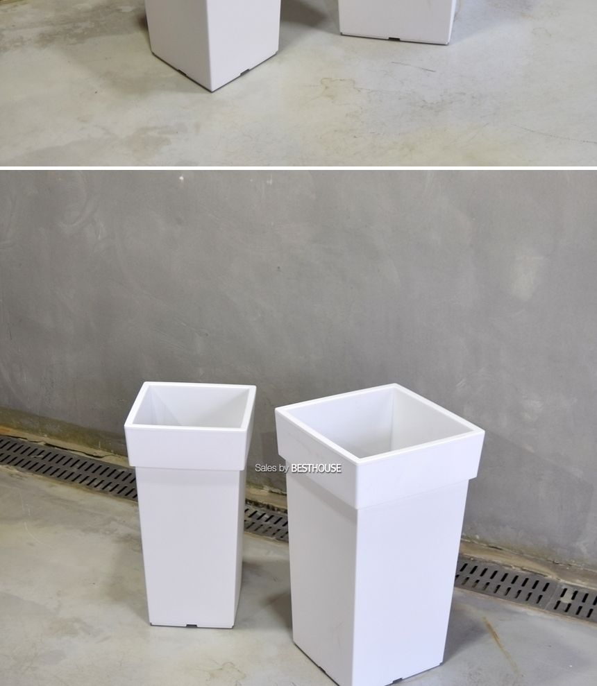 (브라운) 대형 플라스틱 화분 유니크 550 사각 30x30x55cm/화분/플라스틱화분/대형플라스틱화분/대형화분/